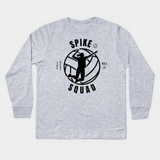 Womens Volleyball Spike Squad Volleyball Fan Kids Long Sleeve T-Shirt